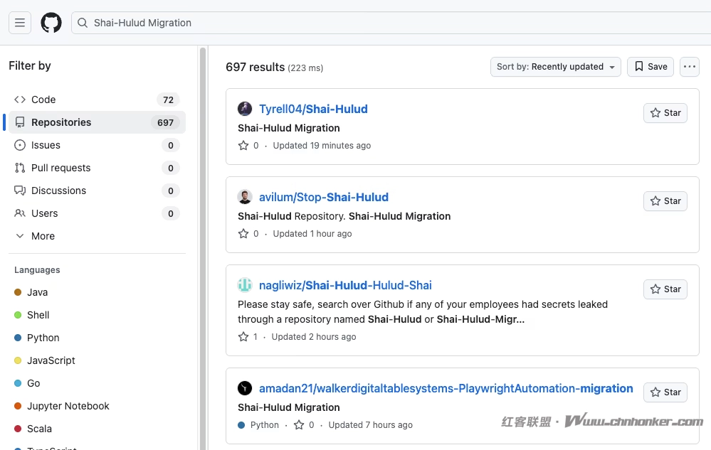 大规模的“沙伊-哈路德”供应链攻击入侵了477个NPM包